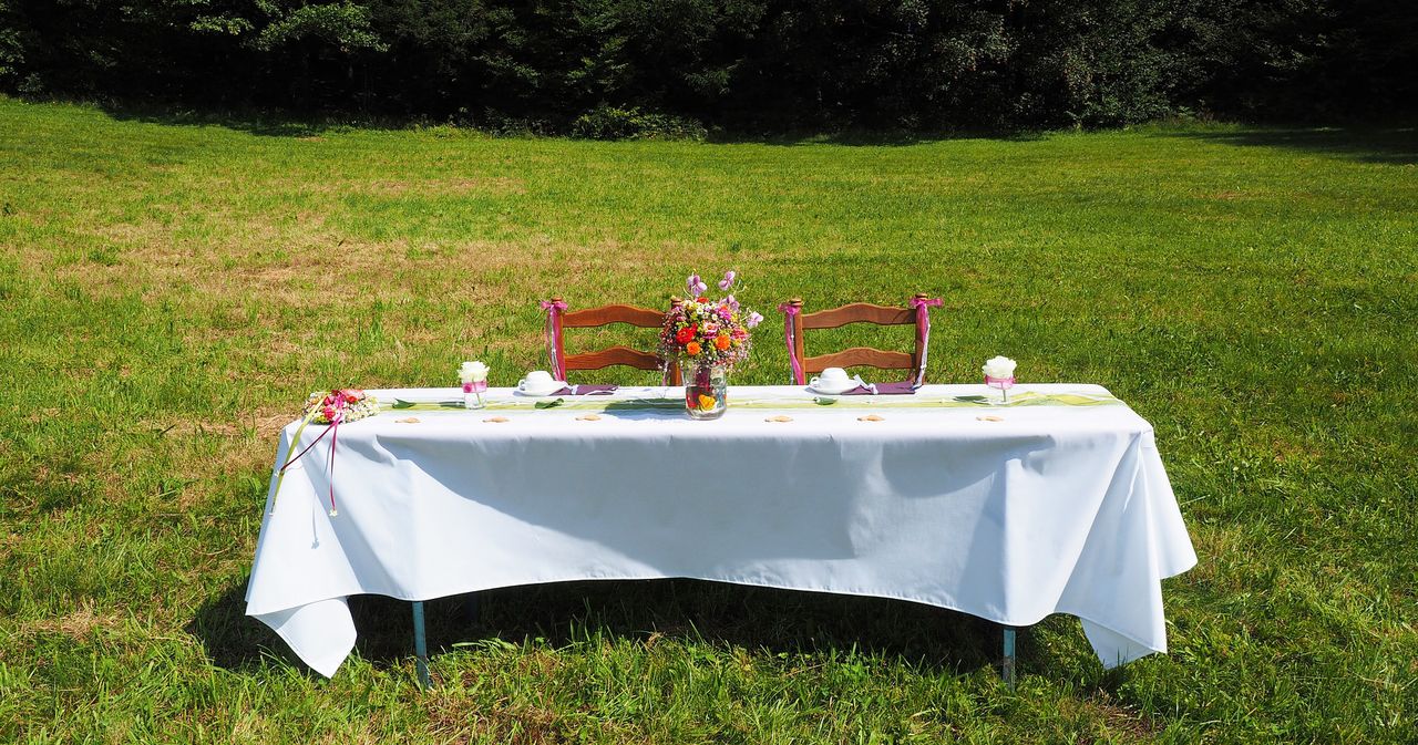 Tischdecke Vollzwirn Damast 280 cm rund weiß Gastro Hotel Bistro Party Hochzeit 