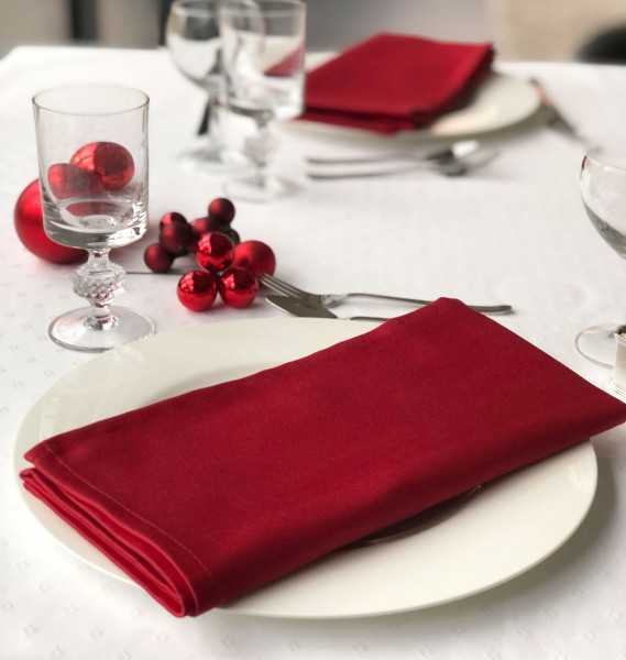 6 cloth napkins Toronto, wine red, without pattern, 50x50