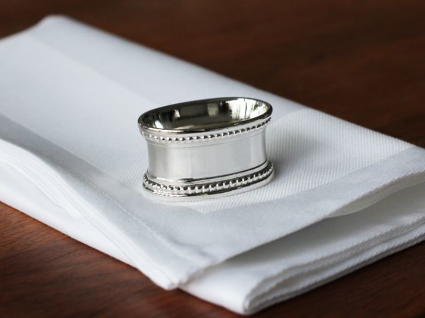 Napkin ring Pisa, oval, silver coated